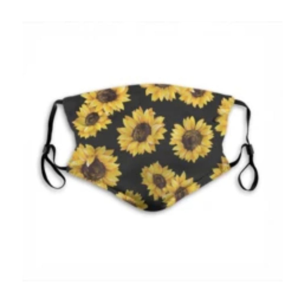 Face Mask Sunflowers Adjustable with Filters NEW